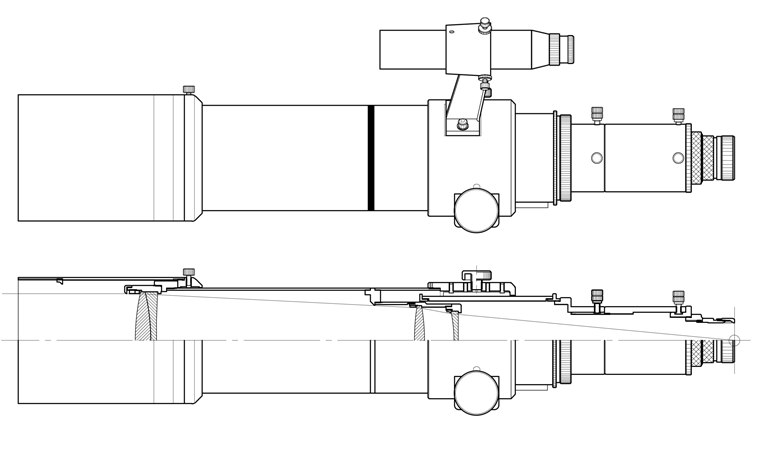 Takahashi FSQ-85ED longitudinal views